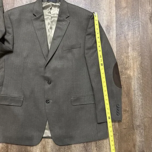 Ralph Lauren Herringbone Equestrian Blazer Sport Coat W/Elbow Patches Size 46R - Picture 11 of 16